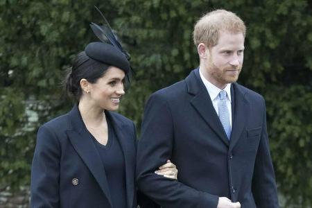 Prinz Harry und Herzogin Meghan beim letzten gemeinsamen Weihnachtsauftritt mit der britischen Königsfamilie im Dezember 2018