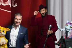 Hardy Krüger jr. (r.) und Massimo Sinató werden mit Puppen auf der Bühne singen.