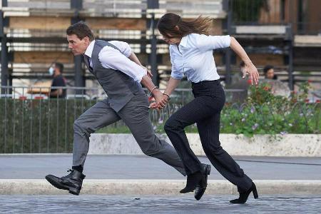 Tom Cruise an der Seite von Hayley Atwell, hier noch bei Dreharbeiten in Rom Tom Cruise an der Seite von Hayley Atwell, hier noch bei Dreharbeiten in Rom