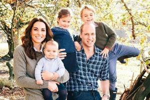 Herzogin Kate und Prinz William mit ihren Kindern Prinz Louis (li.), Prinzessin Charlotte und Prinz George.