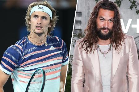 Tennis-Profi Alexander Zverev und Schauspieler Jason Momoa haben beide eine Vorliebe für Halsschmuck Tennis-Profi Alexander Zverev und Schauspieler Jason Momoa haben beide eine Vorliebe für Halsschmuck