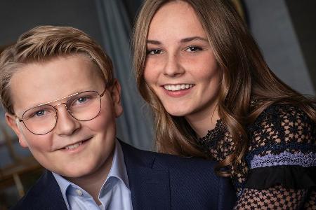 Sverre Magnus und seine Schwester im Jahr 2018 Sverre Magnus und seine Schwester im Jahr 2018