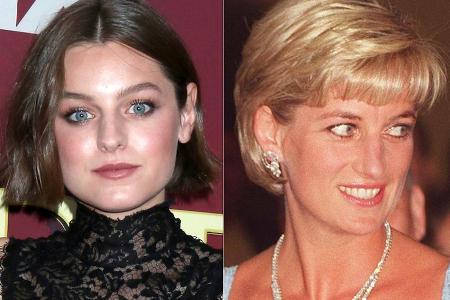 Emma Corrin (li.) spielt Prinzessin Diana in Emma Corrin (li.) spielt Prinzessin Diana in