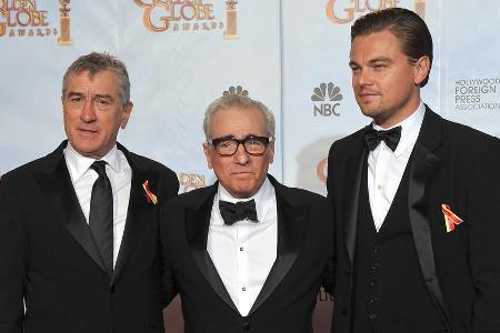 Robert De Niro (v.l.n.r.), Martin Scorsese und Leonardo DiCaprio starten ein gemeinsames Filmprojekt. Robert De Niro (v.l.n.r.), Martin Scorsese und Leonardo DiCaprio starten ein gemeinsames Filmprojekt.