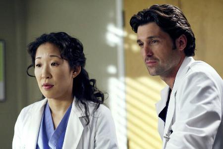 Sandra Oh alias Dr. Yang und Patrick Dempsey alias Dr. Shepherd 2005 zusammen in der TV-Serie Sandra Oh alias Dr. Yang und Patrick Dempsey alias Dr. Shepherd 2005 zusammen in der TV-Serie