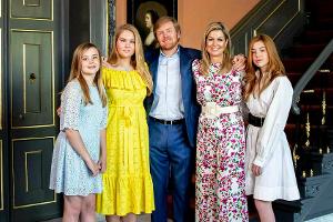 Die königliche Familie am niederländischen Königstag (v.l.): Prinzessin Ariane, Kronprinzessin Amalia, König Willem-Alexande...