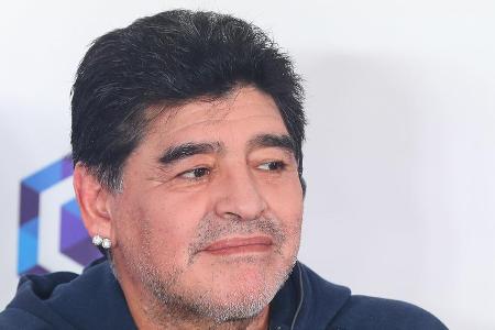 Fußball-Legende Diego Maradona bei einer Pressekonferenz Fußball-Legende Diego Maradona bei einer Pressekonferenz