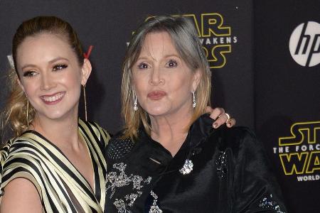Carrie Fisher und Billie Lourd bei einem gemeinsamen Auftritt 2015 Carrie Fisher und Billie Lourd bei einem gemeinsamen Auftritt 2015
