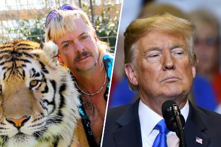 Joe Exotic (l.) setzt große Hoffnung in US-Präsident Donald Trump. Joe Exotic (l.) setzt große Hoffnung in US-Präsident Donald Trump.