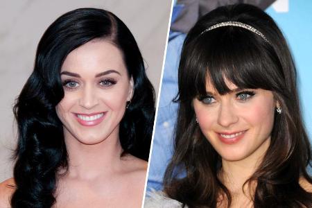Katy Perry (l.) und Zooey Deschanel glichen sich früher fast wie ein Ei dem anderen. Katy Perry (l.) und Zooey Deschanel glichen sich früher fast wie ein Ei dem anderen.