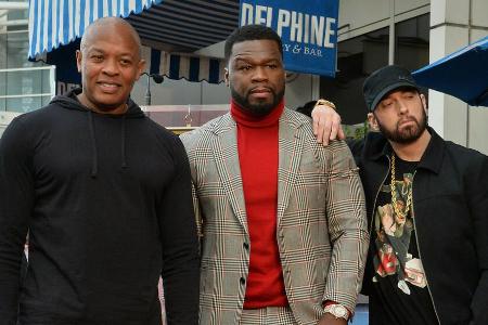 Rap-Schwergewichte unter sich: Dr. Dre (l.), 50 Cent und Eminem Rap-Schwergewichte unter sich: Dr. Dre (l.), 50 Cent und Eminem