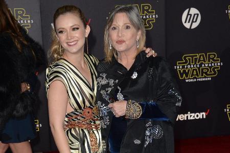 Carrie Fisher (r.) und Billie Lourd bei der Weltpremiere von Carrie Fisher (r.) und Billie Lourd bei der Weltpremiere von