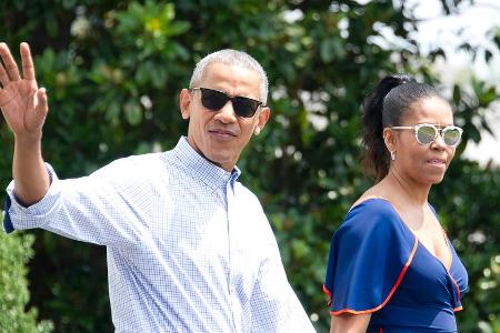 Ein Bild aus Präsidentschaftstagen: Barack und Michelle Obama im August 2016 Ein Bild aus Präsidentschaftstagen: Barack und Michelle Obama im August 2016