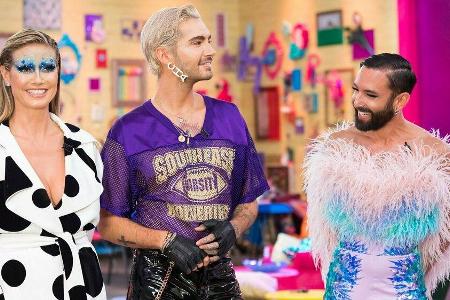 Gemeinsam mit Heidi Klum und Bill Kaulitz geht Conchita Wurst (v.l.n.r.) auf die Suche nach der talentiertesten Drag Queen. Gemeinsam mit Heidi Klum und Bill Kaulitz geht Conchita Wurst (v.l.n.r.) auf die Suche nach der talentiertesten Drag Queen.