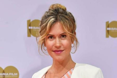 Wolke Hegenbarth erschien im Juli hochschwanger beim Bavaria Film Festempfang 2019 in München