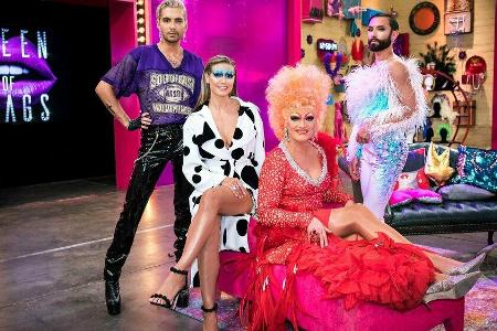 Bill Kaulitz, Heidi Klum, Olivia Jones und Conchita Wurst bilden in der ersten Folge die Bill Kaulitz, Heidi Klum, Olivia Jones und Conchita Wurst bilden in der ersten Folge die