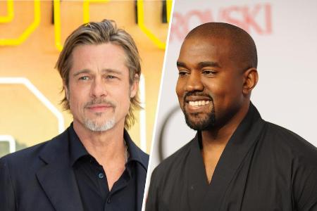 Beim Gottesdienst von Kanye West (r.) war auch Hollywood-Größe Brad Pitt (l.) anwesend Beim Gottesdienst von Kanye West (r.) war auch Hollywood-Größe Brad Pitt (l.) anwesend