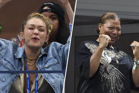 Gigi Hadid (l.) und Queen Latifah jubeln Serena Williams zu Gigi Hadid (l.) und Queen Latifah jubeln Serena Williams zu