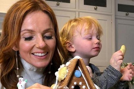 Geri Horner backt zusammen mit Söhnchen Montague Geri Horner backt zusammen mit Söhnchen Montague