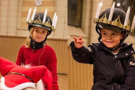 Grüße zum Luciafest: Estelle und Oscar von Schweden Grüße zum Luciafest: Estelle und Oscar von Schweden