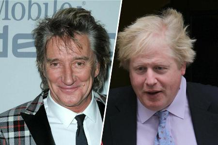 Rod Stewart (li.) hat Boris Johnson eher beiläufig gratuliert Rod Stewart (li.) hat Boris Johnson eher beiläufig gratuliert