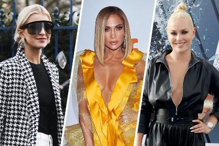 Gekonnt im Trend, v.l.n.r.: Caro Daur, Jennifer Lopez und Lindsey Vonn haben 2019 modisch vieles richtig gemacht Gekonnt im Trend, v.l.n.r.: Caro Daur, Jennifer Lopez und Lindsey Vonn haben 2019 modisch vieles richtig gemacht