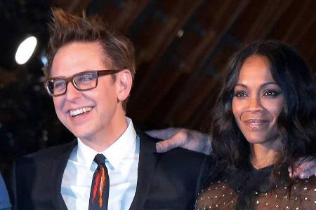James Gunn und Zoe Saldana auf einem Promo-Event für James Gunn und Zoe Saldana auf einem Promo-Event für