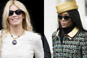 Claudia Schiffer und Naomi Campbell bei der letzten Lagerfeld-Show
