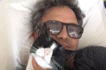 Mark Ruffalo und seine Katze grinsen um die Wette Mark Ruffalo und seine Katze grinsen um die Wette
