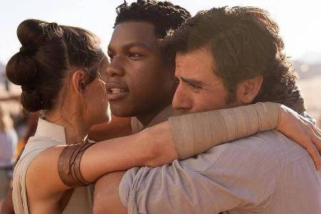 John Boyega, Daisy Ridley und Oscar Isaac am Set von John Boyega, Daisy Ridley und Oscar Isaac am Set von