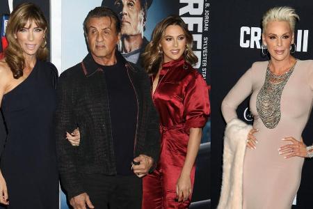 Sylvester Stallone mit Ehefrau, Tochter und Ex-Frau Brigitte Nielsen Sylvester Stallone mit Ehefrau, Tochter und Ex-Frau Brigitte Nielsen