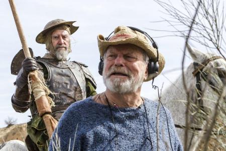 Jonathan Pryce (l.) und Terry Gilliam am Set von Jonathan Pryce (l.) und Terry Gilliam am Set von