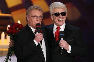 Gemeinsam sangen Heino (r.) und Dieter Wolf in dem Trio Die OK-Singers