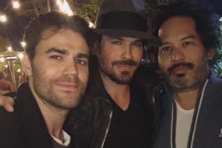 Alte Kollegen und gute Freunde, v.l.: Paul Wesley, Ian Somerhalder und Geoff Shotz Alte Kollegen und gute Freunde, v.l.: Paul Wesley, Ian Somerhalder und Geoff Shotz
