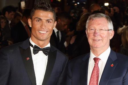 Cristiano Ronaldo neben Sir Alex Ferguson bei der Premiere von Cristiano Ronaldo neben Sir Alex Ferguson bei der Premiere von