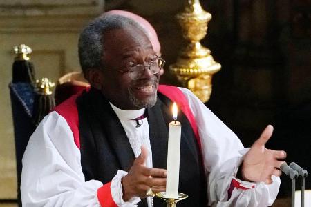 Mit seiner Predigt sorgte Bischof Michael Curry auf der royalen Hochzeit für einen der Höhepunkte Mit seiner Predigt sorgte Bischof Michael Curry auf der royalen Hochzeit für einen der Höhepunkte