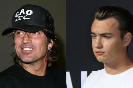 Tommy Lee (l.) lässt die Vorwürfe seines Sohnes nicht auf sich sitzen Tommy Lee (l.) lässt die Vorwürfe seines Sohnes nicht auf sich sitzen