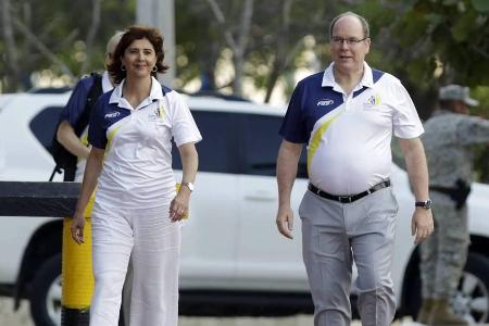 Fürst Albert II. von Monaco und Kolumbiens Außenministerin Maria Angela Holguin Fürst Albert II. von Monaco und Kolumbiens Außenministerin Maria Angela Holguin