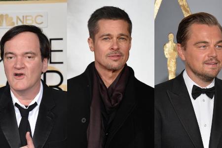 Quentin Tarantino (l.) setzt mit Brad Pitt und Leonardo DiCaprio (r.) auf zwei alte Bekannte Quentin Tarantino (l.) setzt mit Brad Pitt und Leonardo DiCaprio (r.) auf zwei alte Bekannte