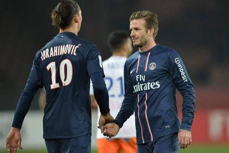 Immer für einen Spaß zu haben: David Beckham und Zlatan Ibrahimovic Immer für einen Spaß zu haben: David Beckham und Zlatan Ibrahimovic