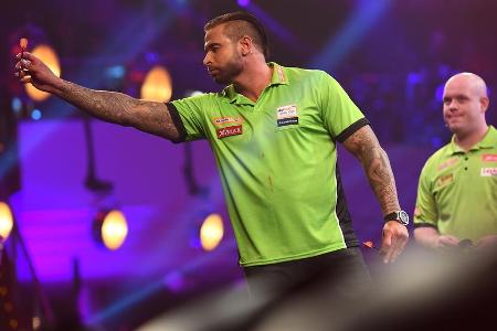 Können Tim Wiese (l.) und Michael van Gerwen ihren Titel verteidigen? Können Tim Wiese (l.) und Michael van Gerwen ihren Titel verteidigen?