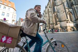 "Tatort: Mord ist die beste Medizin": Kommissar Frank Thiel (Axel Prahl) macht das Radfahren auf Münsters Straßen nichts aus