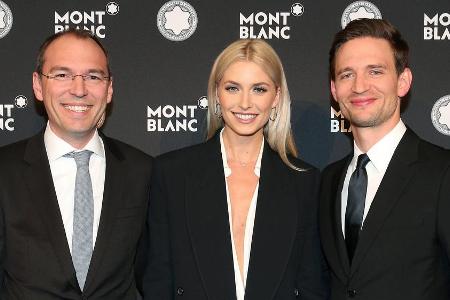 Lena Gercke und August Wittgestein (r.) mit Oliver Goessler, Managing Director Montblanc Deutschland Lena Gercke und August Wittgestein (r.) mit Oliver Goessler, Managing Director Montblanc Deutschland