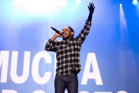 Kendrick Lamar bei einem Konzert in Spanien im Juli 2017 Kendrick Lamar bei einem Konzert in Spanien im Juli 2017