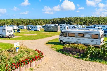 Sehr idyllisch: Ein Campingplatz auf der Insel Sylt Sehr idyllisch: Ein Campingplatz auf der Insel Sylt
