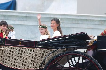 Pippa Middleton auf der Hochzeit von William und Kate im Jahr 2011 Pippa Middleton auf der Hochzeit von William und Kate im Jahr 2011