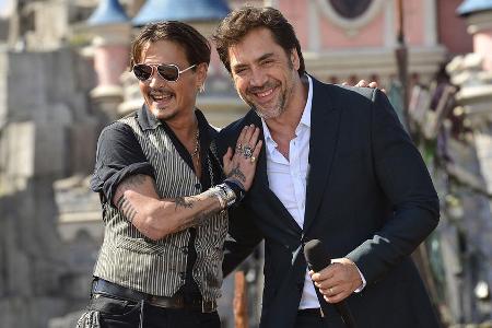Johnny Depp (l.) und Javier Bardem bei der Europapremiere von Johnny Depp (l.) und Javier Bardem bei der Europapremiere von