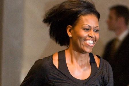 Zeigte sich auch schon vor Jahren begeistert von Bewegung: Michelle Obama