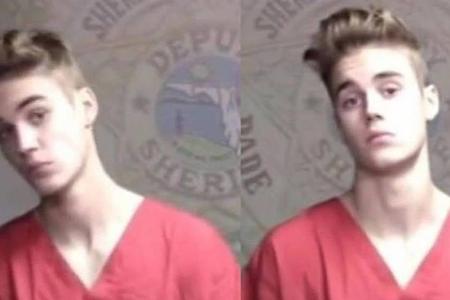 Justin Biebers Mugshot aus dem Jahr 2014 Justin Biebers Mugshot aus dem Jahr 2014