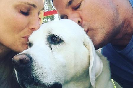 Molly Sims, ihr Mann Scott und ihr bester Freund Duke Molly Sims, ihr Mann Scott und ihr bester Freund Duke
